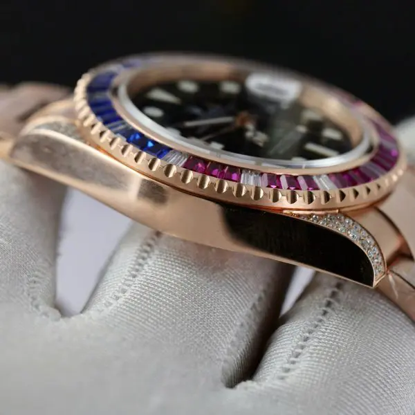Rolex GMT-Master II 126755SARU 'SARU' Rose Gold Black Dial Diamond Bezel - Image 7